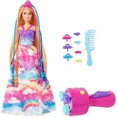 Princezná Barbie s farebnými vlasmi
